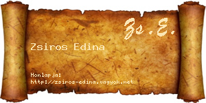 Zsiros Edina névjegykártya