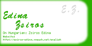 edina zsiros business card